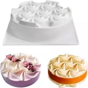 TOPBSFARNY 6인치 3D DIY 싱글 플라워 프렌치 무스 케이크 실리콘 몰드 꽃 국화 해바라기 도넛 글리세린