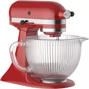 키친에이드 믹서용 유리 그릇 4.5-5 쿼트 틸트 헤드 붓기 분사 및 측정 표시가 있는 혼합 식기세척기 안전