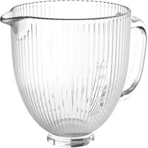 KitchenAid 4.5 및 5 쿼트 틸트 헤드 스탠드 믹서용 유리 믹서 볼 측정 표시 핸들이 있는 주방 보조용 qt