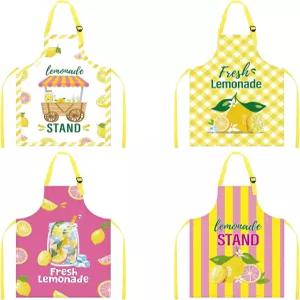 무사에바 레모네이드 스탠드 앞치마 용품 - 베이킹 페인팅 조리용 조절 가능한 스트랩 4개
