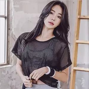 시스루티셔츠 여자크롭티 시스루티셔츠 망사 메쉬 레이어드티