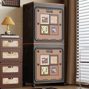 빈티지 플립탑 수납장 5단 서랍장 옷장 수납 대용량 두꺼운 나무 정리함 장식 플라스틱