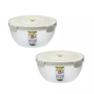 코멕스 뚜껑있는 밀폐용기 샐러드 용기 믹싱볼 2.5L 2개