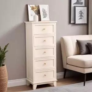 원목 5단 서랍장 좁은 침대 옆 수납장 공간 절약형 다기능 빈티지 스타일