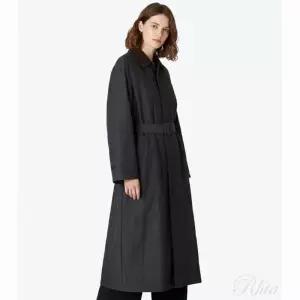 오라리 퀼티드 라이트 실크 코튼 코트 잉크 블랙 A23AC02SP