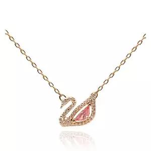[스와로브스키] 5469989 Swan Dazzling 스완 핑크 목걸이