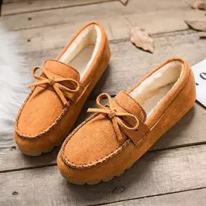 [골드스마일]신발 겨울 슈즈 양털 털 로퍼 모카신 리본 기모 단화 운동화 방한