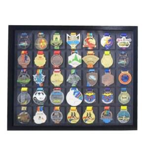 원목 수납 상자 메달 보드 보관용 뱃지 10칸 메달보관함 블랙 보관 보관함 메달케이스