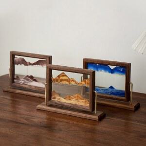 안개비 모래멍 모래시계 인테리어 북유럽풍 물시계 블루 샌드아트 카페 집들이