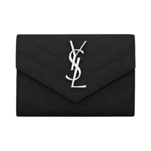 [정품] 생로랑 Saint Laurent Cassandre Matelasse Small Envelope Wallet in Grain de Poudre Embossed Le