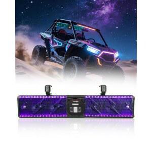 StarknightMT 26인치 UTV 사운드 바 TWS 블루투스 스피커 골프 카트 바, 방수 SxS 라이트닝 RGB 라이트 - 6-스피커, RZR X3 파이오니어 탈론과 호환 1.25