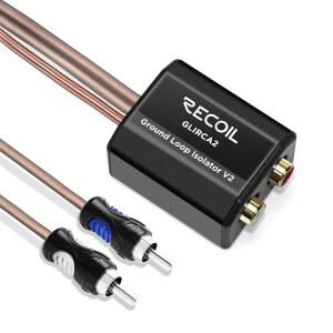 오디오 신호용으로 설계된 리코일 GLIRCA2 2채널 RCA 스테레오 접지 루프 솔레이터로 앰프 노이즈 필터 제거