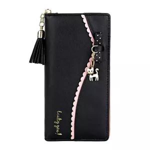 초등장지갑 심플 여학생 인조PU 러블리 장지갑 블랙 초등장지갑 고양이장지갑 학생지갑