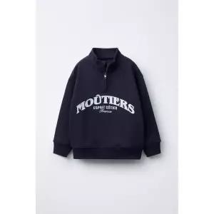 국내배송 ZARA 자라 주니어 키즈 자수 텍스트 스웨트셔츠 블루 0039751420 1851956