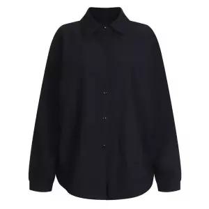 [NS홈쇼핑][샵앤] 여성 카라넥 베이직 루주핏 무지 긴팔 셔츠 남방 EGG-WBL-20772-네이비..