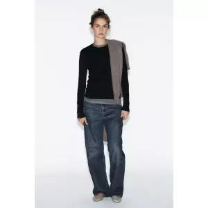 국내배송 자라 ZARA 여성 베이직 플레인 니트 스웨터 블랙 8851171800 1852320