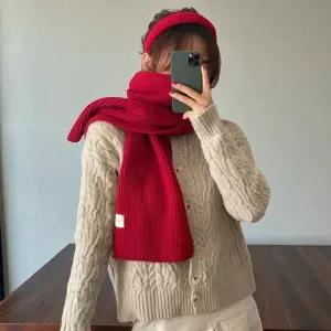 남녀공용 겨울 따뜻한 목도리 뜨개 머플러 슬림 니트 커플목도리