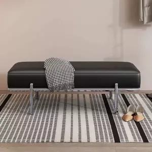 가죽 벤치 의자 4인용 대기실 매장 긴의자 브라운 신발장