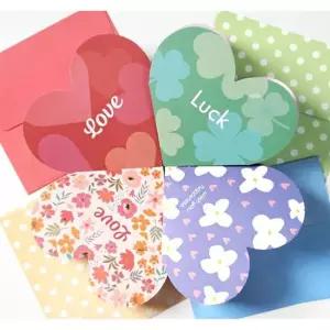 폴딩 편지지 하트클로버 10P 편지 카드 접는편지지