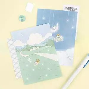 드로잉 감성 미니 편지지 봉투 세트 5P 작은 편선지