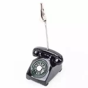 엔틱 전화기 메모클립 빈티지 네임텍 메모 집게 홀더