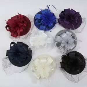 개화기감성 베일머리핀 개화기의상 경성의상 깃털꽃