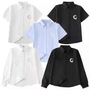 문레빗 자수 여자 각카라 교복셔츠(반팔or긴팔) 교복