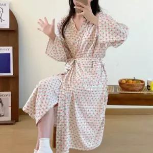 여성 여자 파스텔 하트 파자마 파티 잠옷 홈웨어 로브 가운 1P