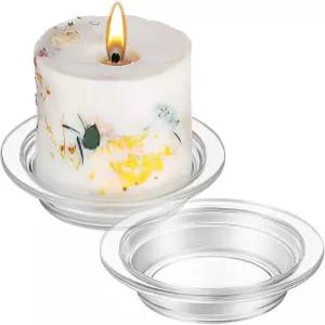 TOPPERFUN 2Pcs 4.5인치 왁스 워머 교체용 접시 전기 오일 타르트 버너용 유리 가열 및 용융판 캔들 멜터