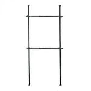 [JED] 옷걸이 드레스룸 스탠드 블랙 행거 기둥 2단 280cm