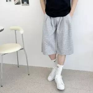 남성 핀턱 허리밴딩 양쪽포켓 버뮤다 7부 와이드 트레이닝 편안한