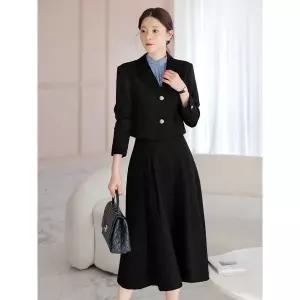 시크라인 XXL까지 히단 트위드 골드버튼 크롭자켓 봄 가을 아우터 하객룩 오피스룩 모.._P415631537