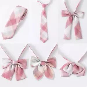 하이틴 핑크체크 여자 넥타이 6종 교복 학생복