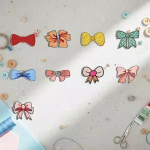 패브릭 전용 열부착 디자인 리본 와펜 패치 9개 세트