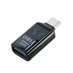 USB A to C  변환젠더 GEN2 10G 투명 디스플레이 고속충전 데이터전송 전력모니터링 휴대용 노트북 휴대폰