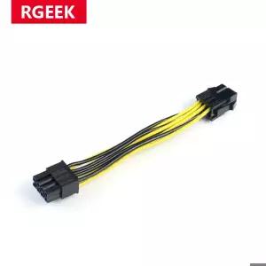 RGEEK 10cm PCIe 6핀-8핀 어댑터 PCI-e 6핀 수컷 GPU-8핀 암컷 CPU 변환기 PCI 익스프레스 8핀 전원용