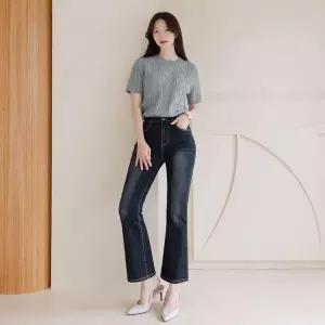 시크라인 XXL까지 기장선택 인밴딩 스판 부츠컷 데님 가을 데일리 출근룩 베이직 빅.._P404720991