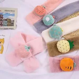 과일 자수 숏 머플러 미니 목도리 크리스마스 선물 여성 목도리