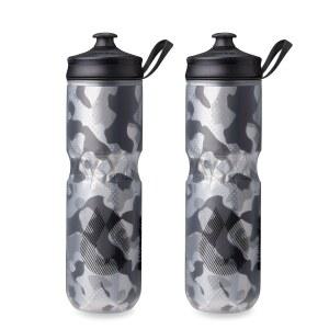 [미국배송] HYDRAPAK | 폴라 보틀 - 스포츠 단열 물병 2팩 BPA 프리 및 자전거 스퀴즈 손잡이 포함 (컨텐더 블랙 700ML / 24온스)