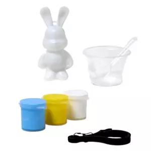 키즈맘아트 푸어링 아트 페인트 토끼 키링 만들기 솜사탕 세트