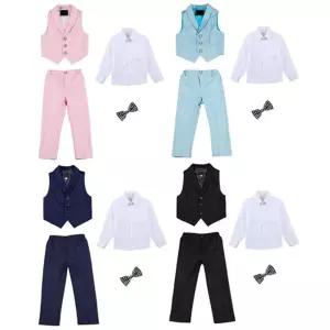 케이든 파스텔 3버튼 정장조끼 세트(양장조끼 셔츠