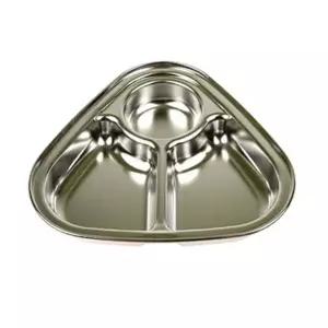 [하프클럽/브이와이]이유식식판 쟁반 삼각 식판 스텐 배식판 3칸