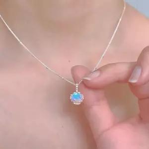 [디작소]여성 문라이트 원형 볼 체인 미니멀 목걸이 (36462385)