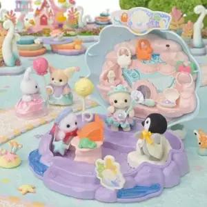 실바니안 패밀리 실크고양이 아기의 머메이드샵 인형 피규어 장난감