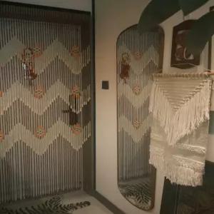 나무 구슬 커튼 주방 중국집 블라인드 복숭아 인테리어