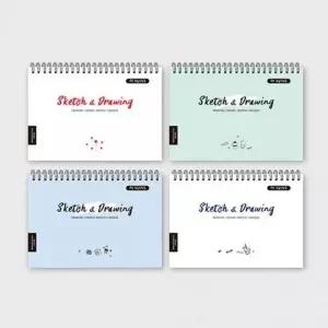 [셀러에이드]아트 일러스트 무지 드로잉 스케치 노트 스프링 제본 창작용 필기