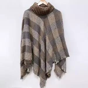 [콩심팥심]여성용 하이넥 케이프 숄 가디건 망토 담요 스타일리시한 겨울