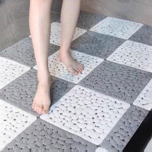 화장실바닥시공 흡착 접착 욕실바닥 흰색 회색 에버모스트 30x30CM16개 리폼 리모델링