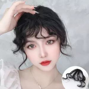 앞머리 파마 가발 꼬불거리는 자연스러운 똑딱이 곱슬 PbH9+7xPV
