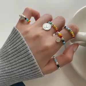 [디작소]여성 실버 925 레인보우 비즈 볼 끈 링 반지 (36462460)